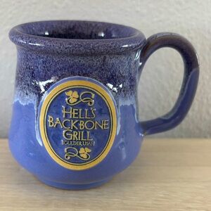 Hell’s Backbone Grill Boulder Utah Mug Purple White Cream